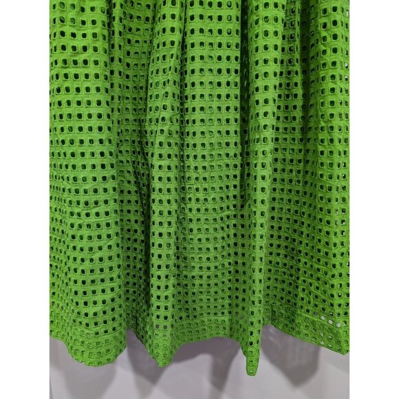 Kate Spade New York X Target Green Eyelet Volume Midi Skirt Side Pockets Size M - Picture 4 of 14